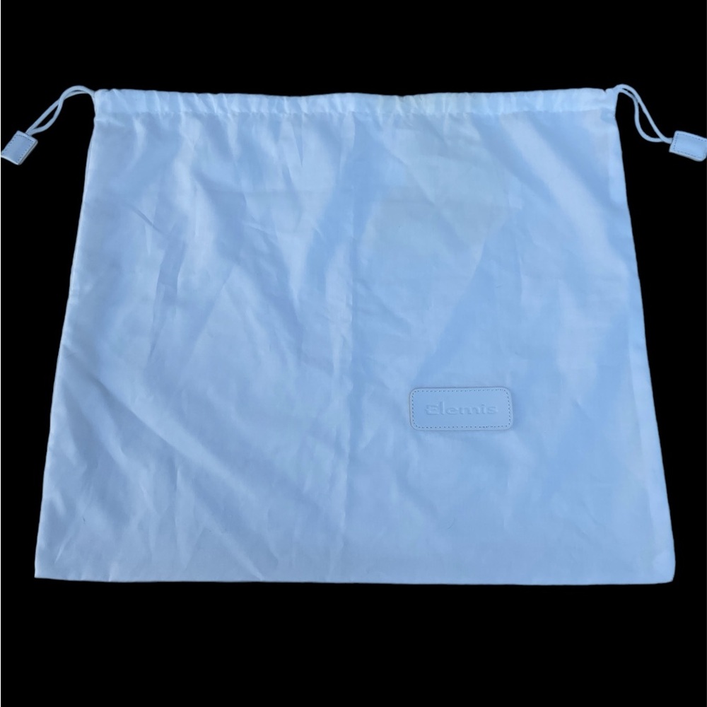 Elemis Designer Empty Dust Bag White With Leather Logo 16" x 14 1/2"